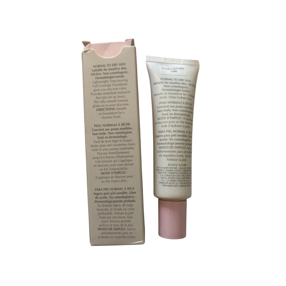 MARY KAY Ivory 100 Medium Coverage Foundation NIB Full Size for fair skin tones - Picture 2 of 4